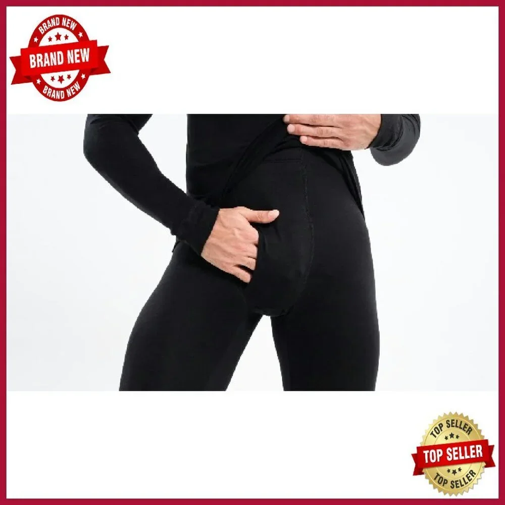Men's Merino Wool Base Layer Set - Thermal Top & Bottom - Winter Activewear